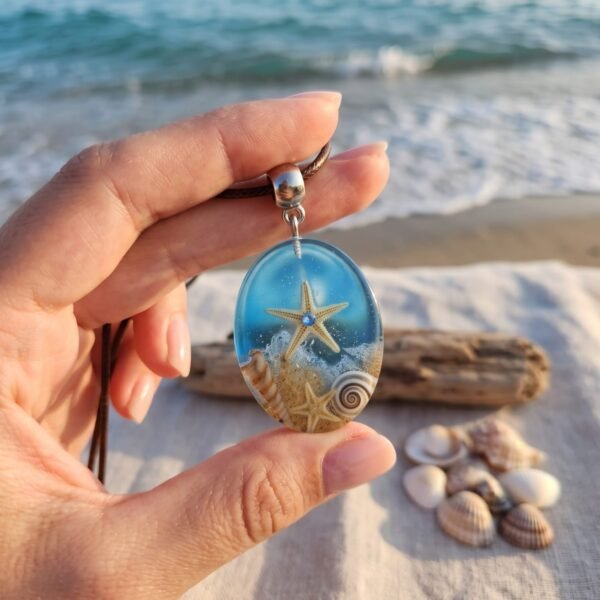 gerçek deniz yıldızı kolye