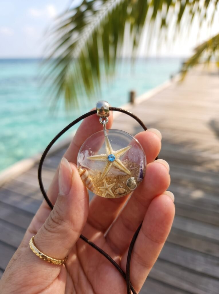 Gerçek deniz yıldızı kolye